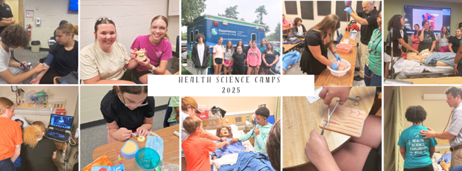 photo collage of students participating in various healthcare scenarios